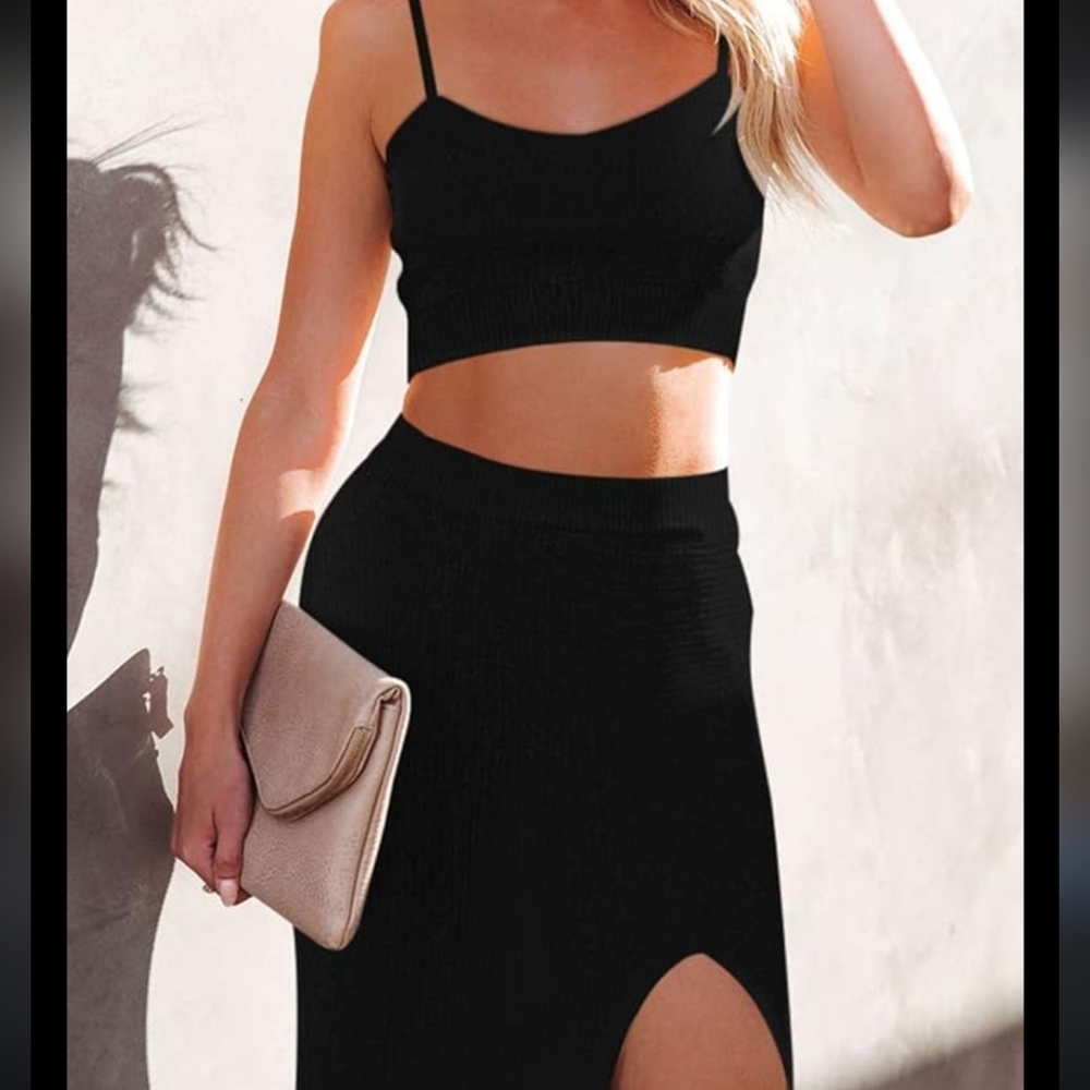 Two Piece Knit Skirt  Set - Picture 2 of 4